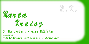 marta kreisz business card